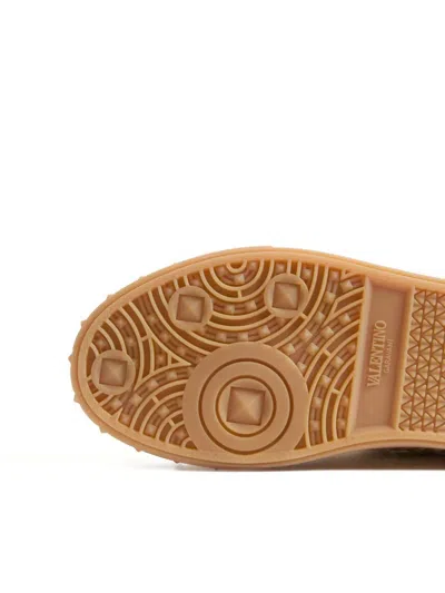 Valentino Garavani Upvillage Sneakers In Woven Raffia In Neutral