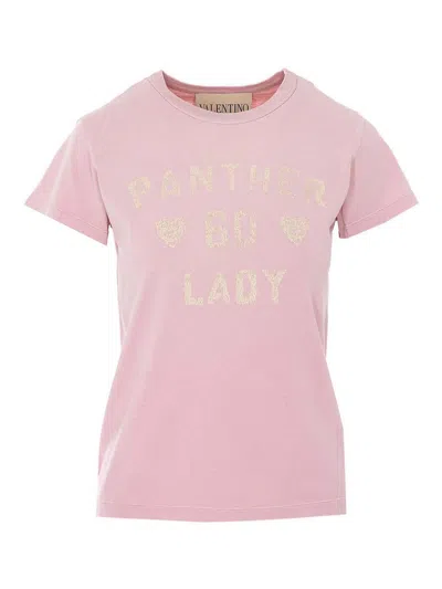Valentino Garavani Printed Cotton T-shirt Clothing In Pink