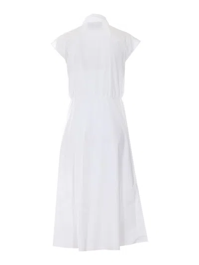 Valentino Broderie Anglaise-trimmed Cotton-poplin Midi Dress In White