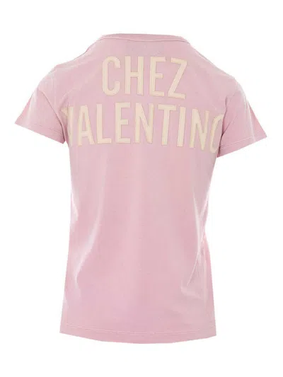 Valentino Garavani Printed Cotton T-shirt Clothing In Pink