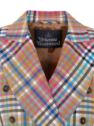 Vivienne Westwood Long Sleeve Cut Off Jacket Heather Check 44 Women In Multi