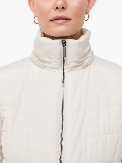 Armani Exchange Zip-up Puffer Jacket In Neutral