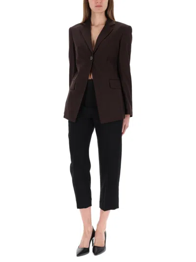 Helmut Lang Cut-away Blazer In Brown
