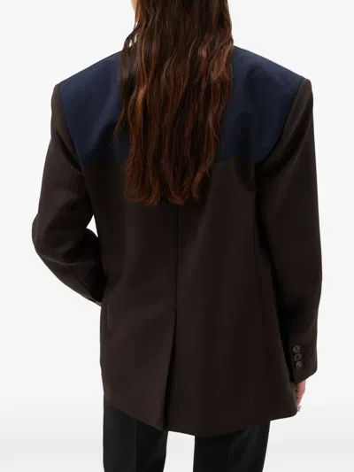 Versace Double-breasted Panelled Jacket In Multi