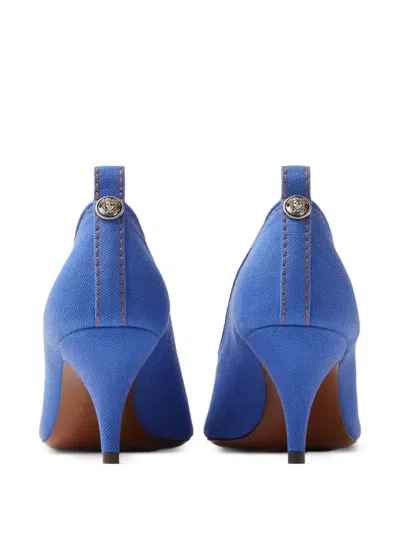 Versace Chic Medium Heeled Pointed Toe Pumps In Blue