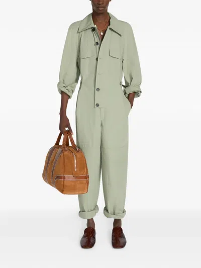 Dries Van Noten Leather-trimmed Suede Duffel Bag In Brown