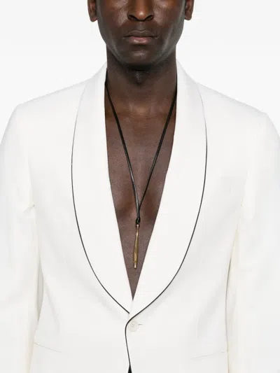 Lardini Piped Collar Blazer In Neutral