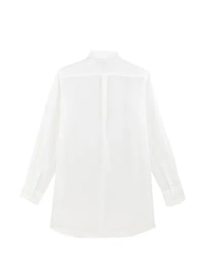 Vilebrequin Linen Shirt Dress With Fluid Silhouette In White