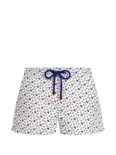 Vilebrequin Women Swim Shorts Micro Ronde Des Tortues In White