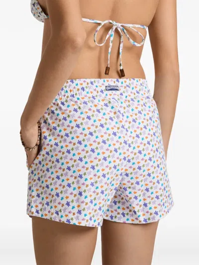Vilebrequin Women Swim Shorts Micro Ronde Des Tortues In White