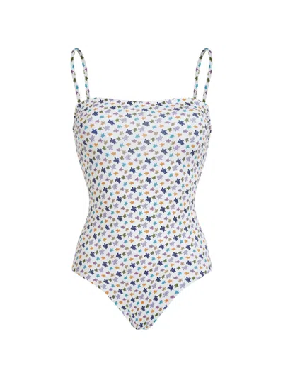 Vilebrequin Women Bustier One-piece Swimsuit Micro Ronde Des Tortues In Multi