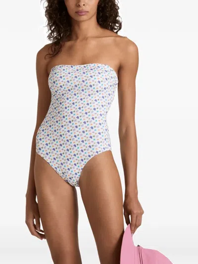 Vilebrequin Women Bustier One-piece Swimsuit Micro Ronde Des Tortues In Multi