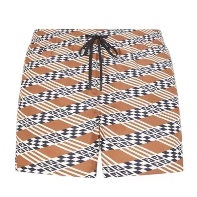 Fendi Printed Polyester Swimming Shorts In Multi