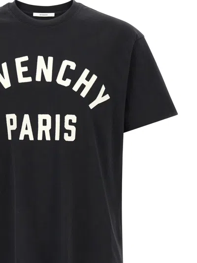 Givenchy Men Black Crewneck T-shirt With Maxi Logo Lettering On The Front In Cotton Man