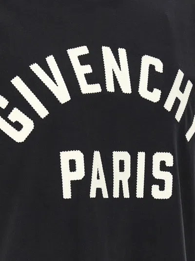 Givenchy Men Black Crewneck T-shirt With Maxi Logo Lettering On The Front In Cotton Man
