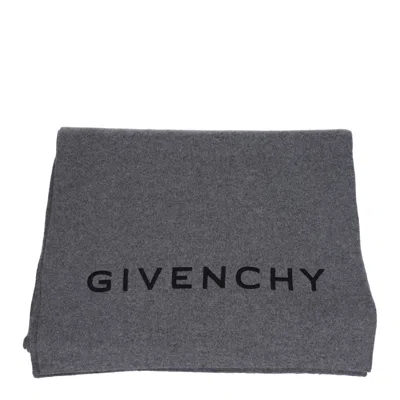 Givenchy Gray Wool Scarf In Purple