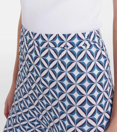 Max Mara Abate Printed Wide-leg Pants In Blue
