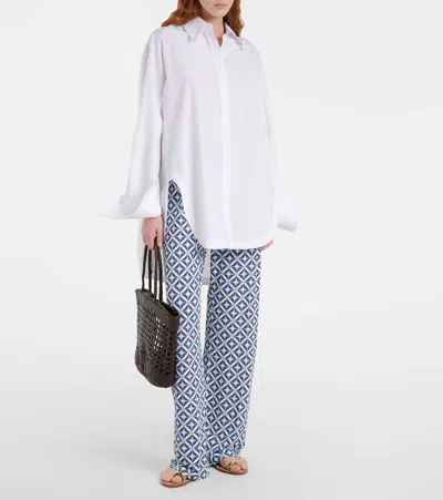 Max Mara Abate Printed Wide-leg Pants In Blue