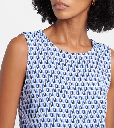 Max Mara Pelota Printed Top In Blue