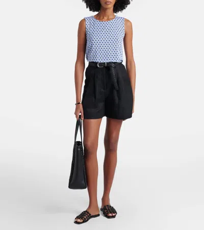 Max Mara Pelota Printed Top In Blue