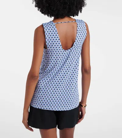 Max Mara Pelota Printed Top In Blue