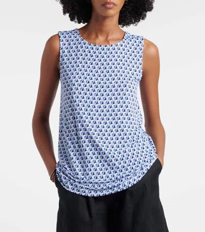 Max Mara Pelota Printed Top In Blue