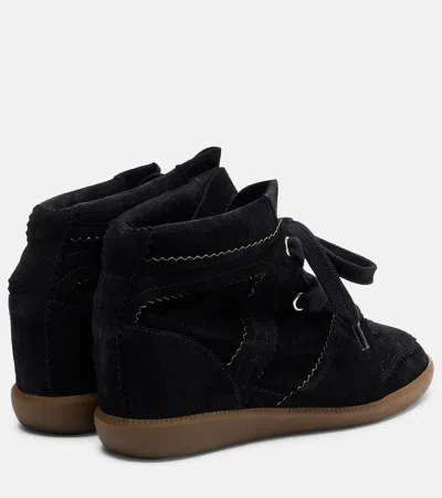 Isabel Marant Bobby Suede Wedge Sneakers In Black