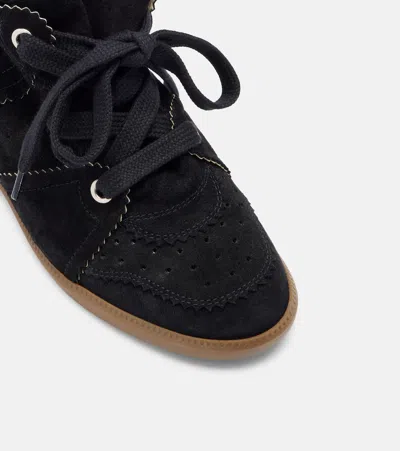 Isabel Marant Bobby Suede Wedge Sneakers In Black