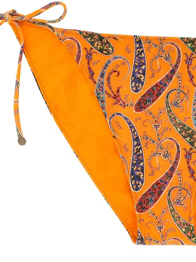 Etro Paisley-print Triangle Bikini In Brown
