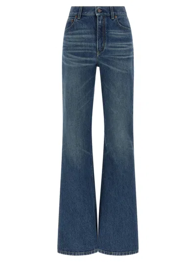 Chloé Wide-leg Denim Jeans With High Waist And Five-pocket Design