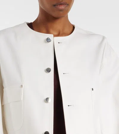 Plan C Sequined Cotton Drill Jacket In Multi