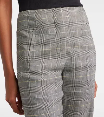 Veronica Beard Jude High Waist Wide Leg Glen Plaid Pants In Gray