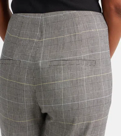 Veronica Beard Jude High Waist Wide Leg Glen Plaid Pants In Gray
