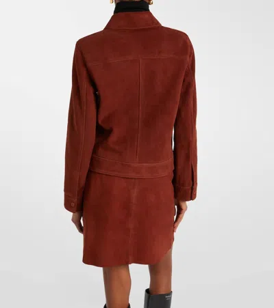 Yves Salomon Long-sleeved Leather Jacket In Brown