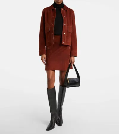 Yves Salomon Long-sleeved Leather Jacket In Brown