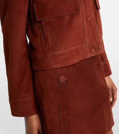 Yves Salomon Long-sleeved Leather Jacket In Brown
