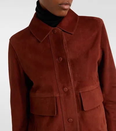 Yves Salomon Long-sleeved Leather Jacket In Brown