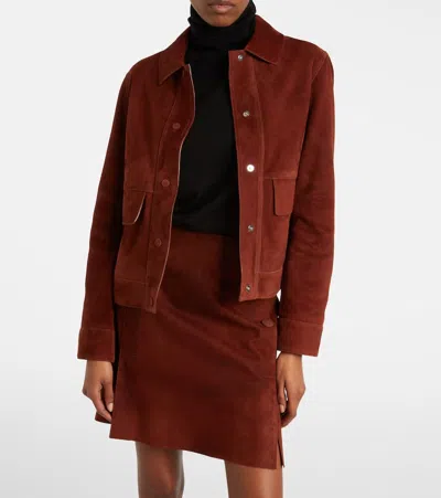Yves Salomon Long-sleeved Leather Jacket In Brown