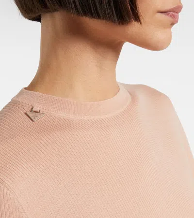 Prada Virgin Wool Sweater In Pink