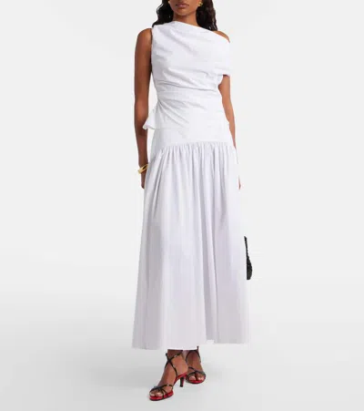 Staud Procida Cotton Popeline Maxi Skirt In White