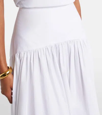 Staud Procida Cotton Popeline Maxi Skirt In White