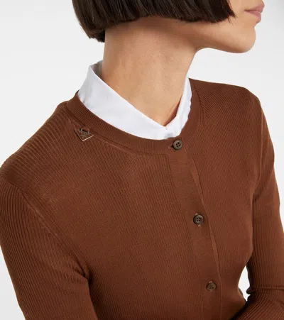 Prada Virgin Wool Cardigan In Multi