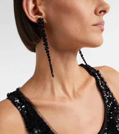 Simone Rocha Drip Embellished Drop Earrings In Black