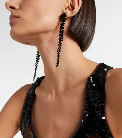 Simone Rocha Drip Embellished Drop Earrings In Black