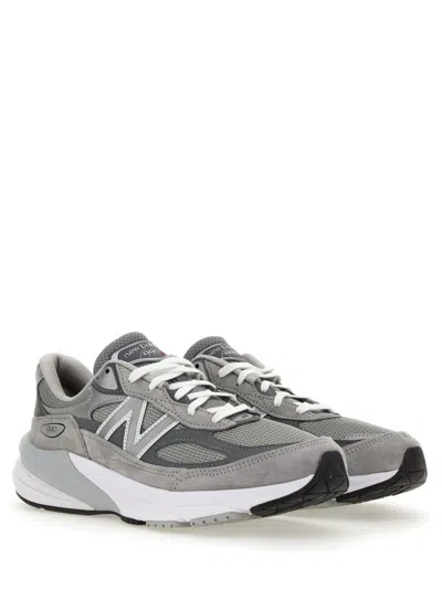 New Balance Tonal Grey Leather And Mesh Sneakers In Gray