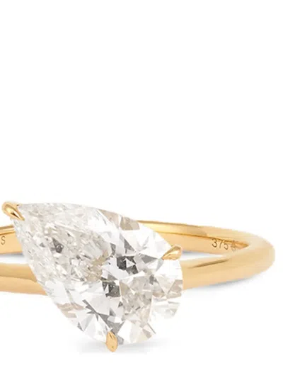 Persée 9k Yellow Gold Iris Diamond Ring In Gold