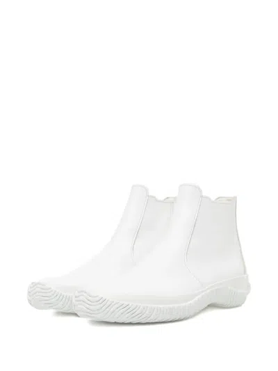 Comme Des Garçons Side-zip Ridge-sole Ankle Boots In White