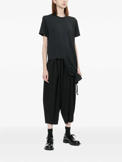Comme Des Garçons Asymmetric Drawstring T-shirt In Black