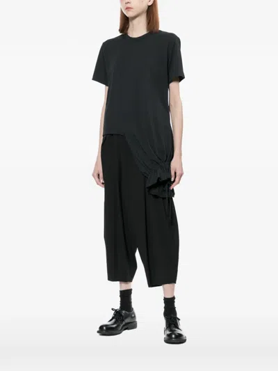 Comme Des Garçons Asymmetric Drawstring T-shirt In Black