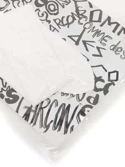 Comme Des Garçons Logo Socks In White